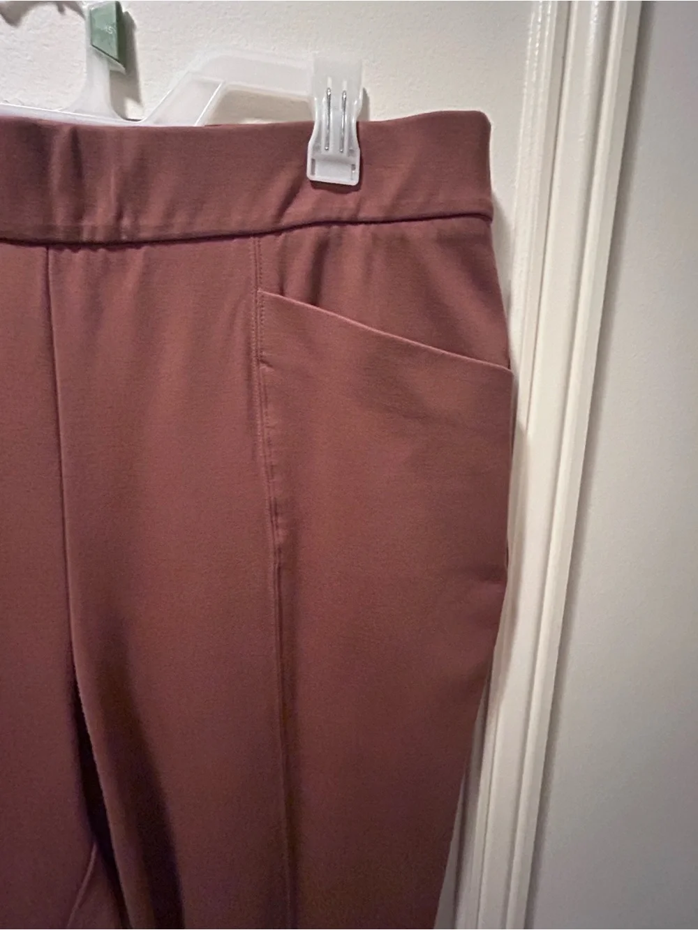 Ava & Viv Cropped High-Rise Ponte Pants in Brown
